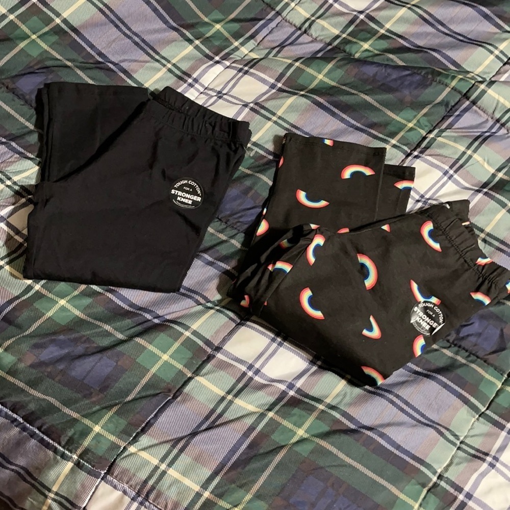 NWOT set/2 kid’s M leggings